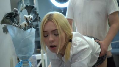 The HOT Blonde Schoolgirl did not Pass the Exam! I took her PUSSY!